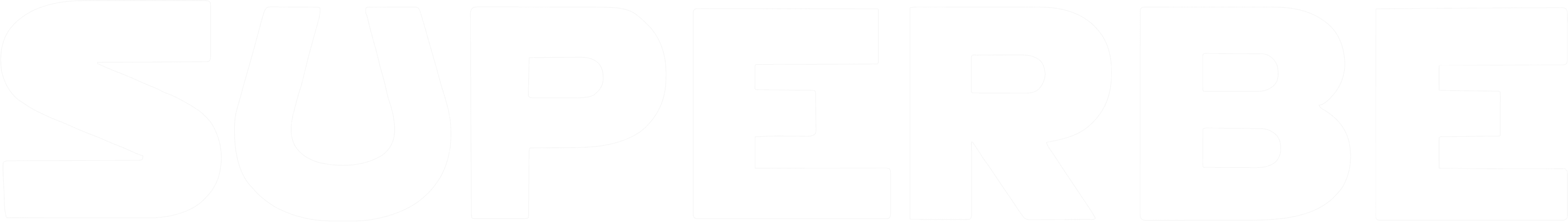 The word SUPERBE in heavy white capitals, shown against black.