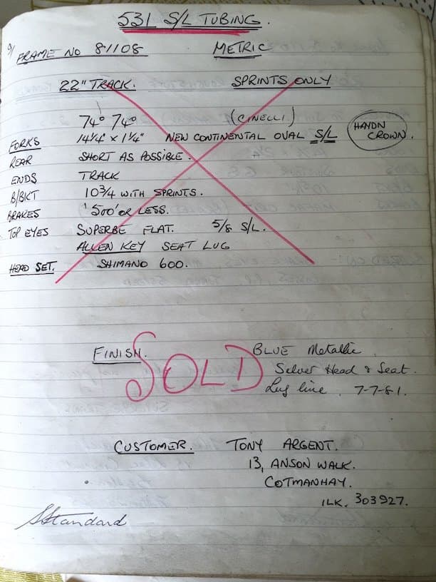 Ledger page for frame 81108