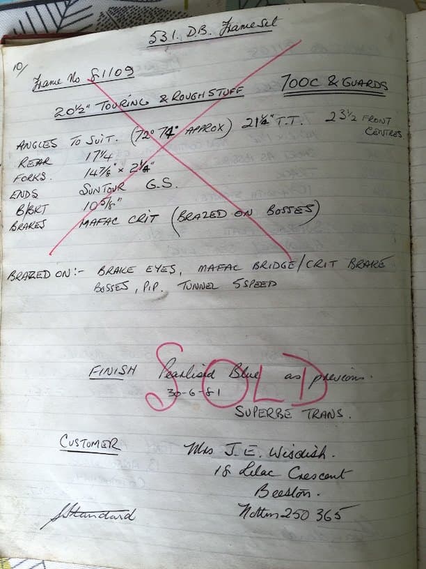 Workshop sheet for Superbe frame 81109