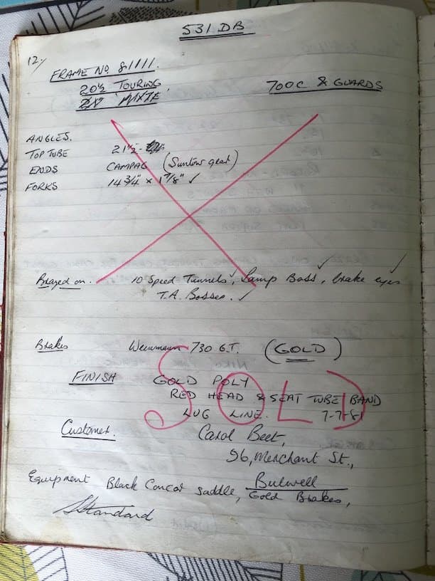 Ledger page for frame 81111