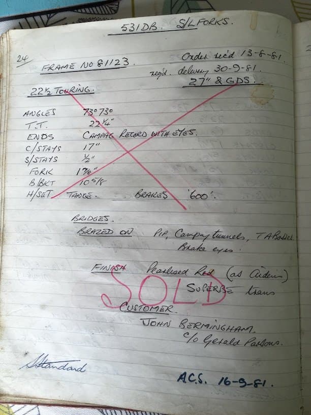 Workshop sheet for Superbe frame 81123