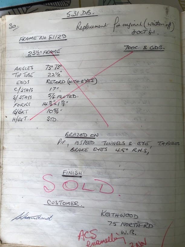 Workshop sheet for Superbe frame 81129