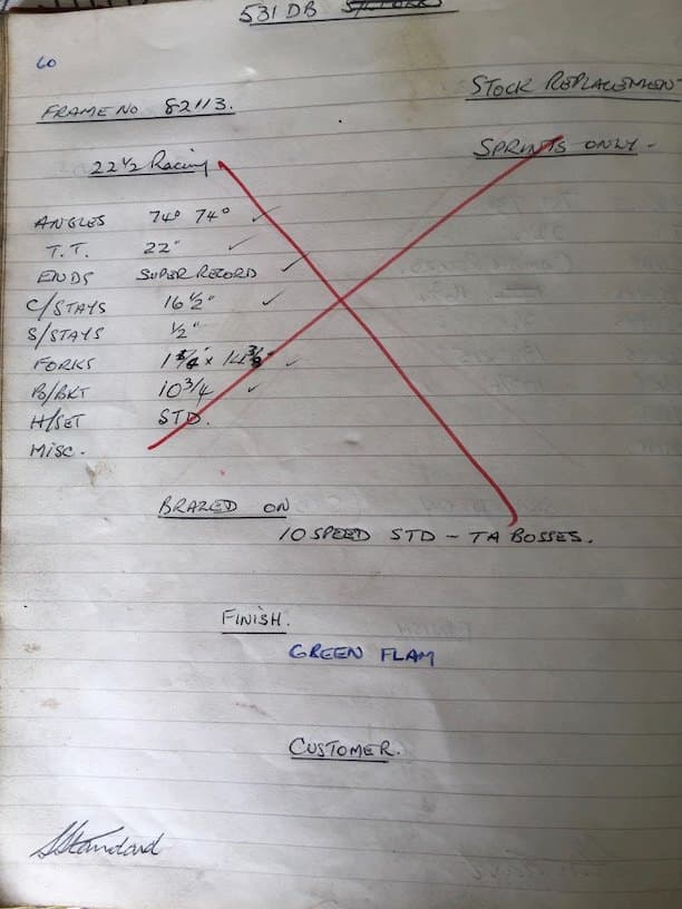 Workshop sheet for Superbe frame 82113