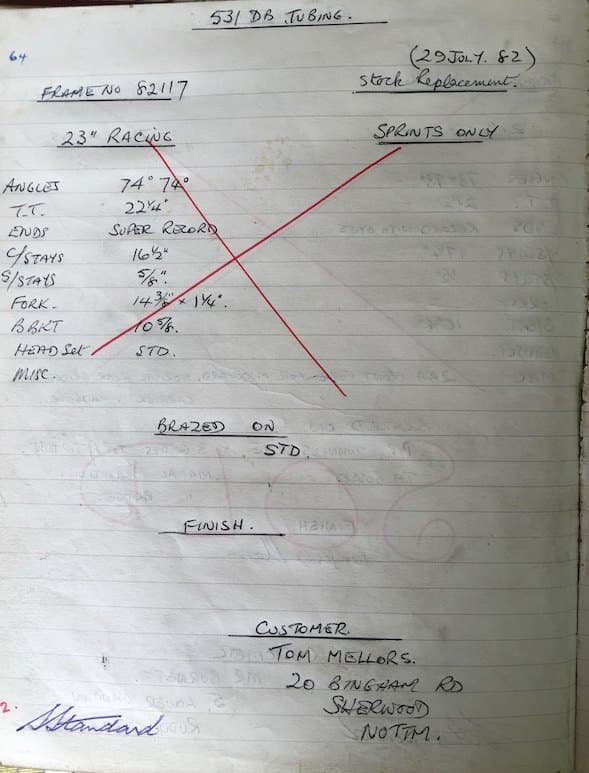 Workshop sheet for Superbe frame 82117