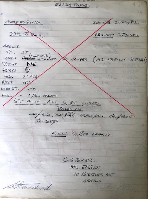 Ledger page for frame 82118