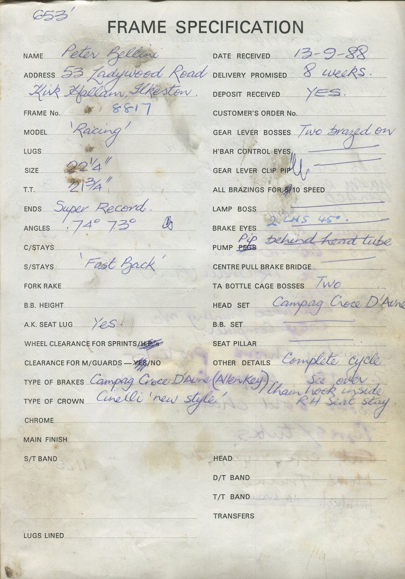 Ledger page for frame 8817