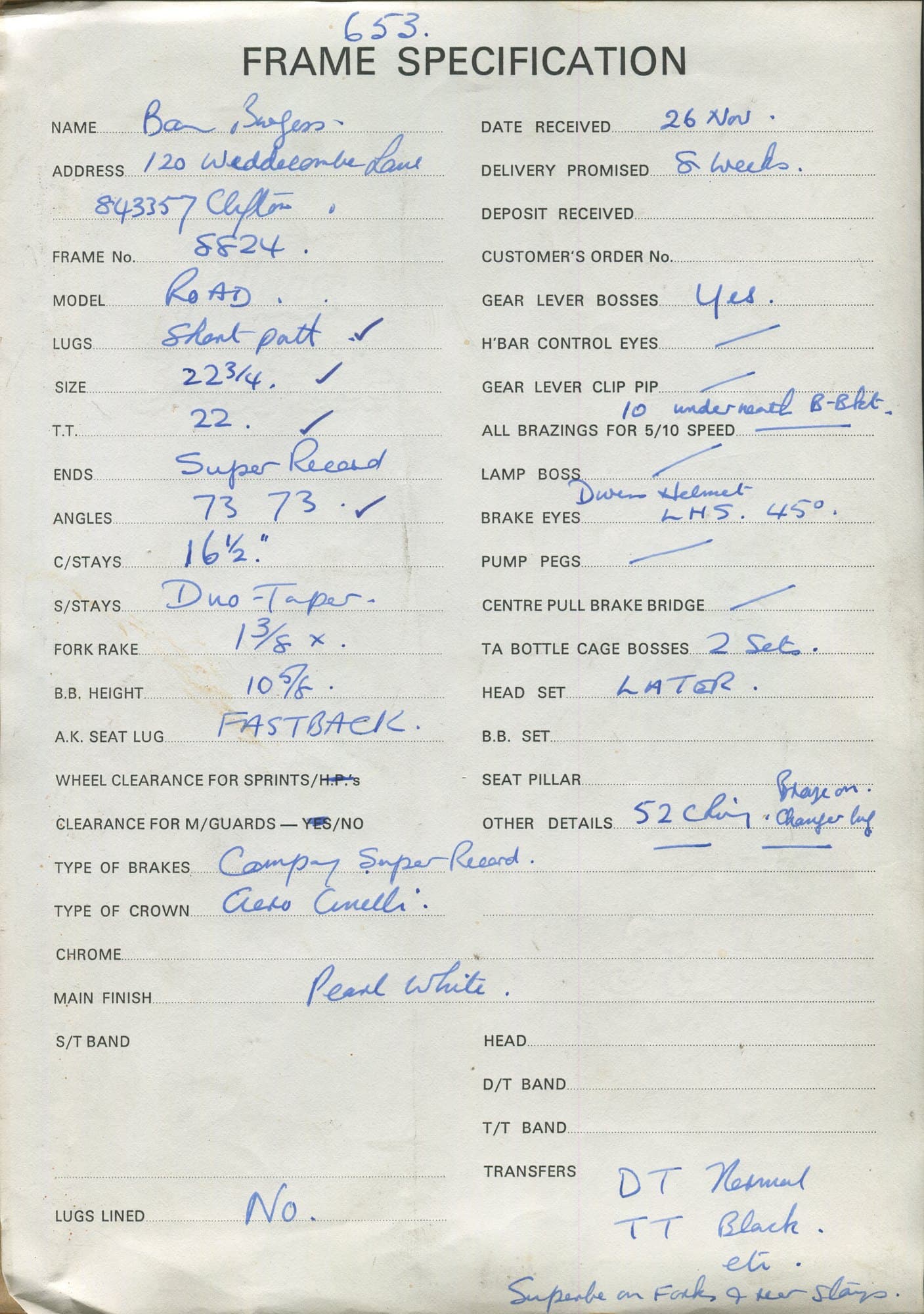 Ledger page for frame 8824