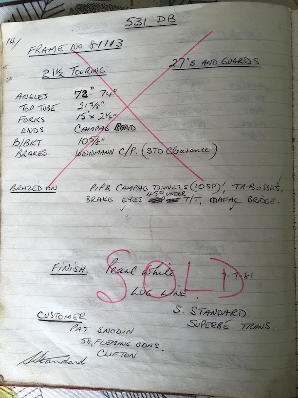 The page in the bound ledger recording frame 81113