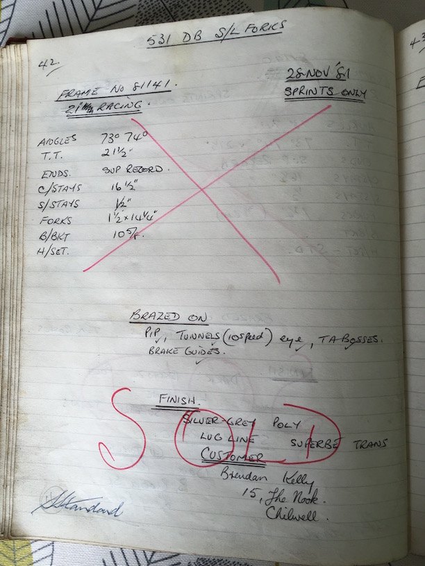 The page in the bound ledger recording frame 81141