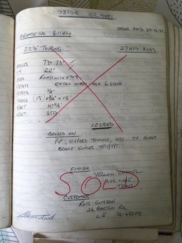 The page in the bound ledger recording frame 81144
