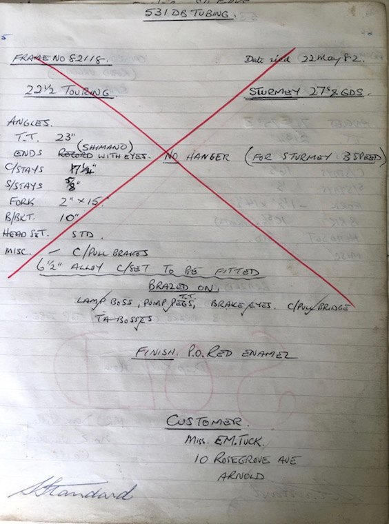 The page in the bound ledger recording frame 82118