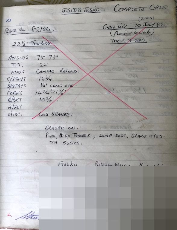The page in the bound ledger recording frame 82126