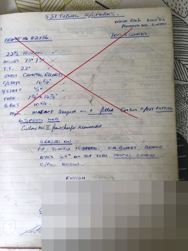 The page in the bound ledger recording frame 82136